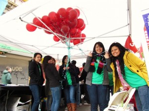 Volunteering at the outreach booth